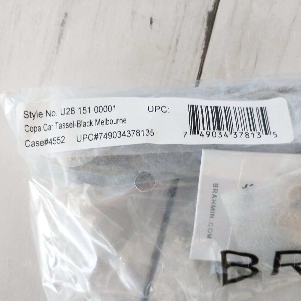 Brahmin Copa Car Tassel New Black Melbourne Key FOB Leather Resin Croc-Embossed - Picture 5 of 10